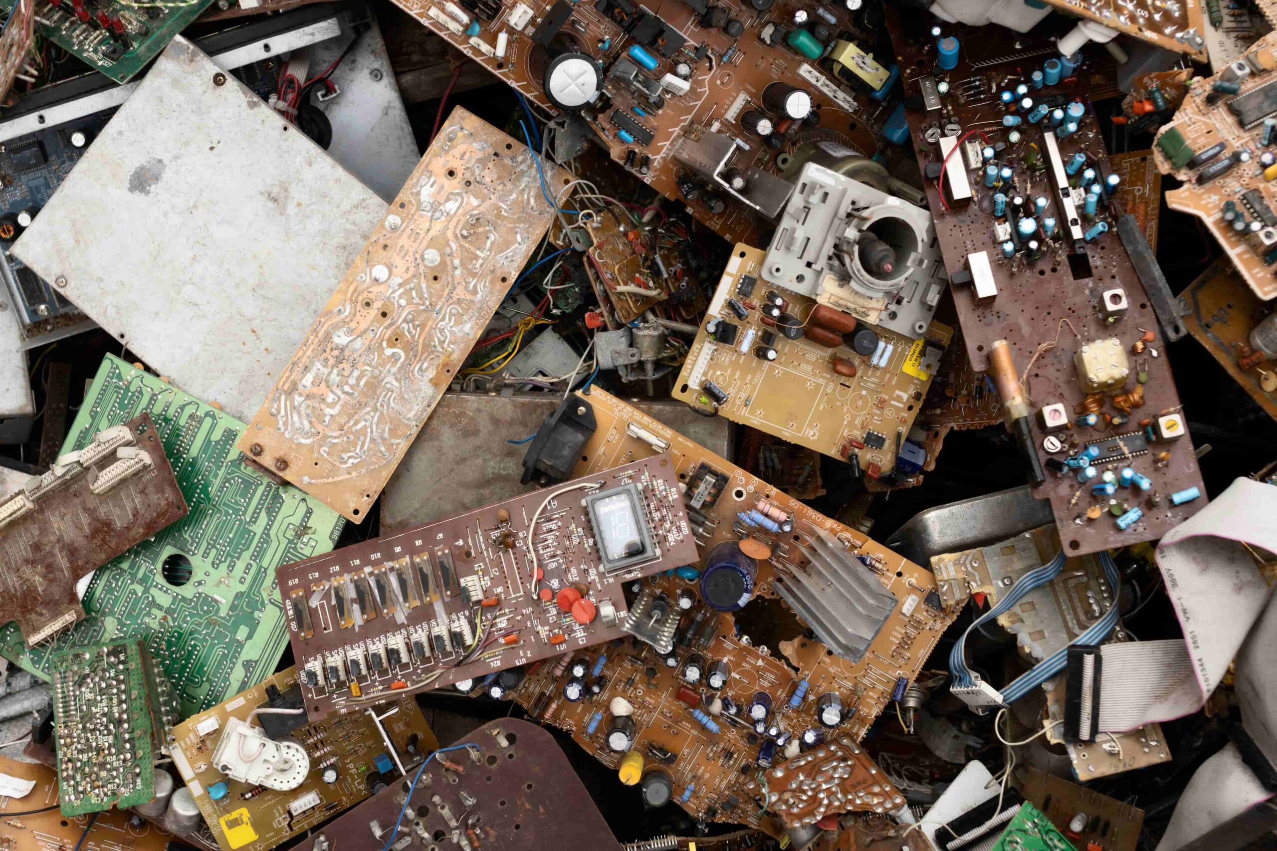 assortment of electronic waste